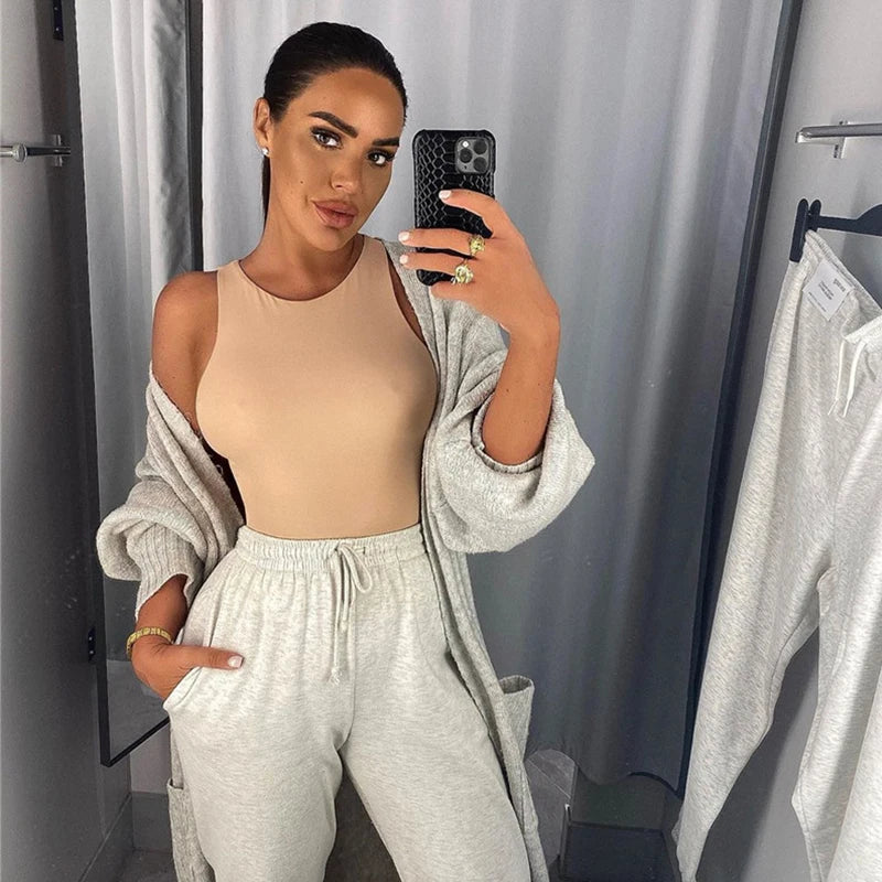 Top White Bodysuits clothes Summer Sleeveless Sexy Bodysuit